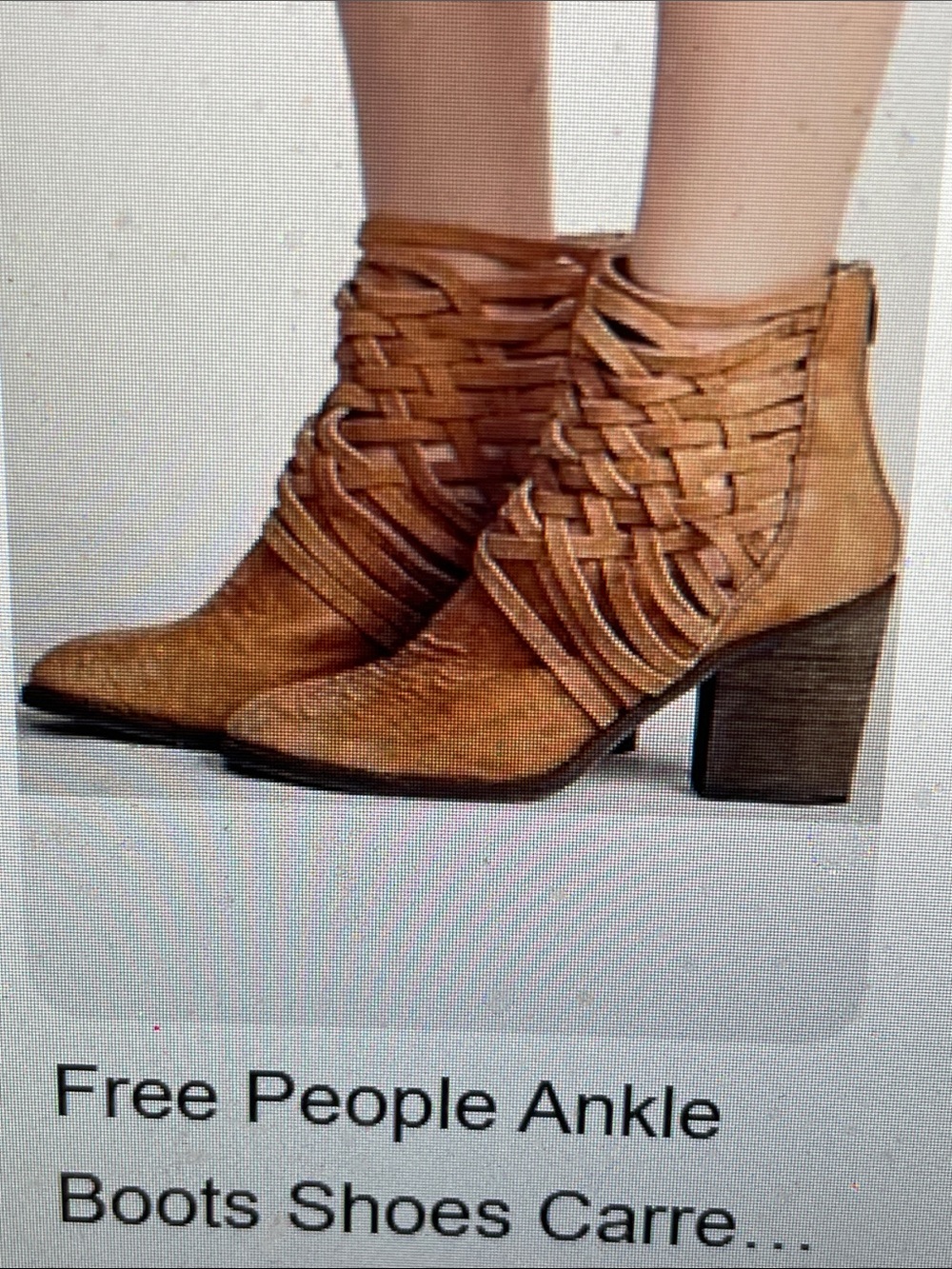 Free People Woven Ankle Booties in Tan Brown
